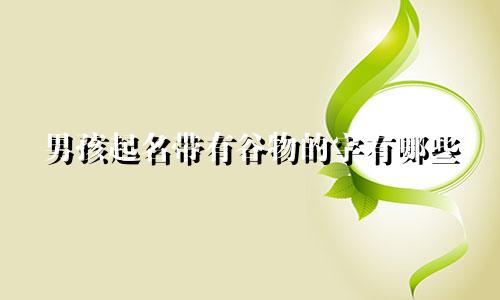 男孩起名带有谷物的字有哪些
