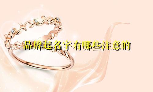 品牌起名字有哪些注意的
