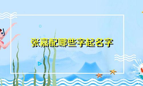 张嘉配哪些字起名字