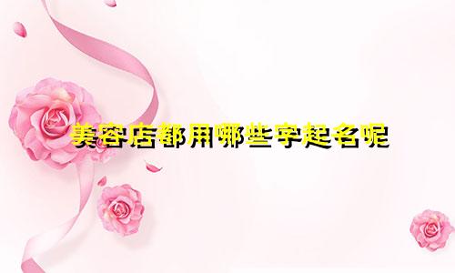 美容店都用哪些字起名呢