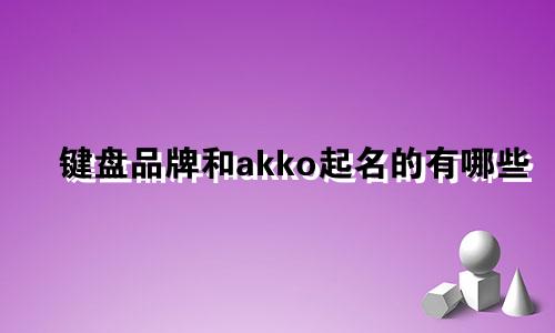 键盘品牌和akko起名的有哪些