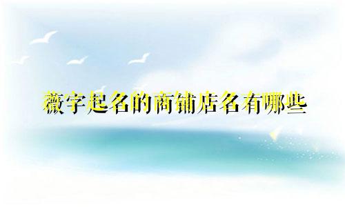 薇字起名的商铺店名有哪些
