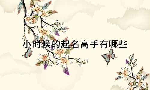 小时候的起名高手有哪些