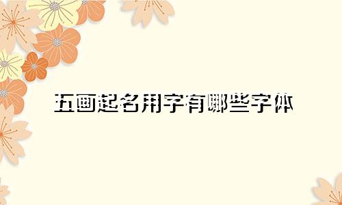 五画起名用字有哪些字体