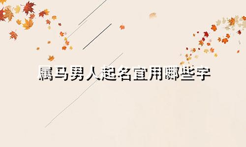 属马男人起名宜用哪些字