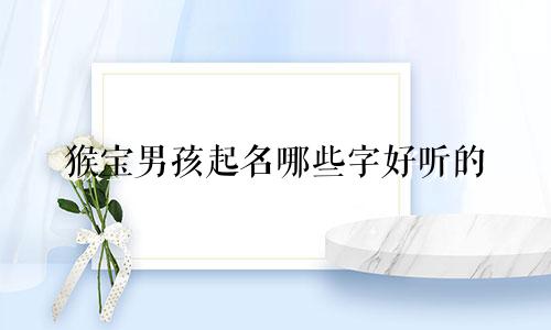 猴宝男孩起名哪些字好听的