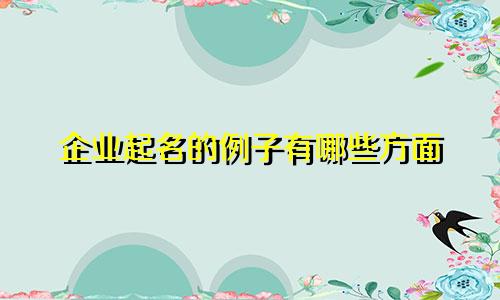 企业起名的例子有哪些方面