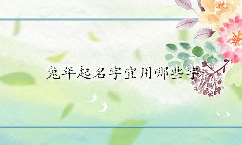 兔年起名字宜用哪些字