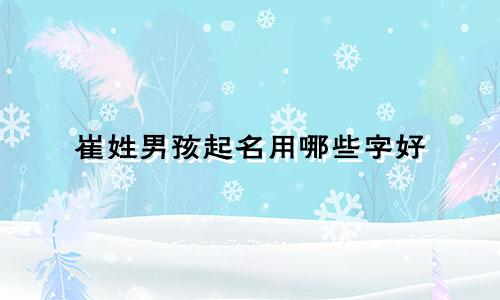 崔姓男孩起名用哪些字好