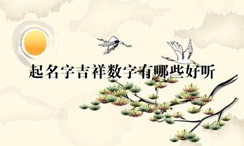 起名字吉祥数字有哪些好听