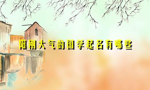 阳刚大气的国学起名有哪些