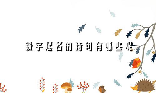 毅字起名的诗句有哪些呢