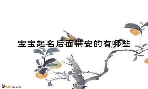 宝宝起名后面带安的有哪些
