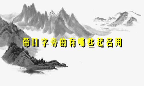 带口字旁的有哪些起名用