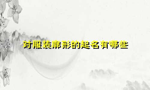 对服装廓形的起名有哪些