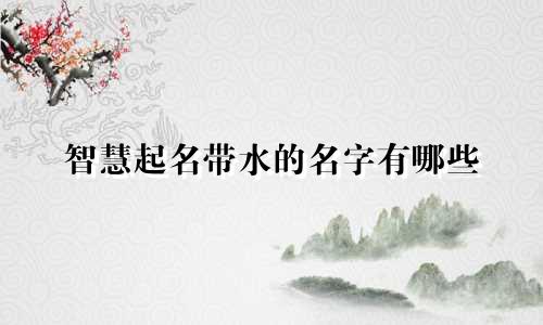 智慧起名带水的名字有哪些