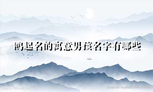鸥起名的寓意男孩名字有哪些