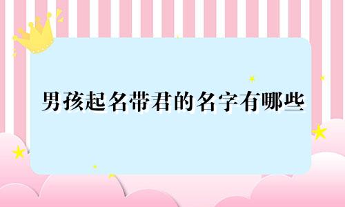 男孩起名带君的名字有哪些