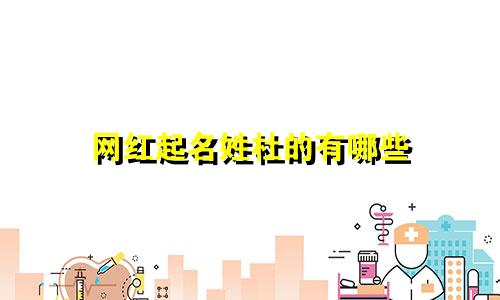 网红起名姓杜的有哪些