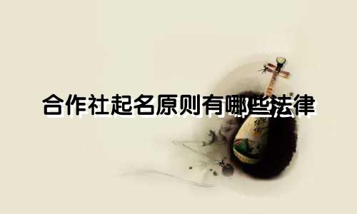 合作社起名原则有哪些法律