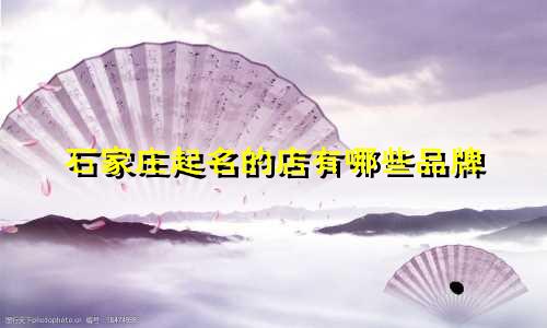 石家庄起名的店有哪些品牌