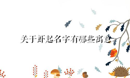 关于虾起名字有哪些寓意
