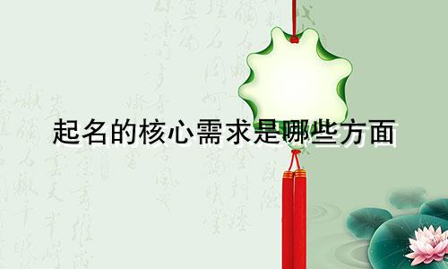 起名的核心需求是哪些方面