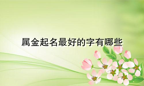 属金起名最好的字有哪些