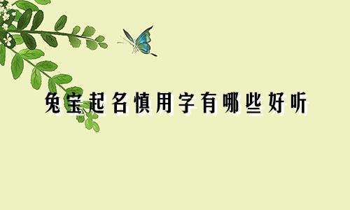 兔宝起名慎用字有哪些好听