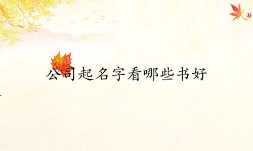 公司起名字看哪些书好