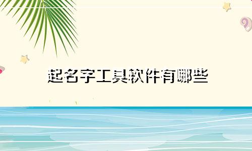 起名字工具软件有哪些