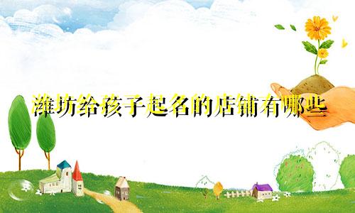 潍坊给孩子起名的店铺有哪些