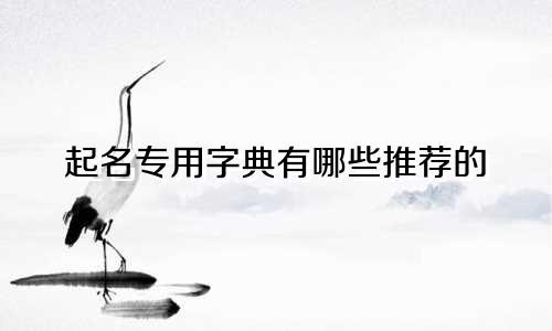 起名专用字典有哪些推荐的