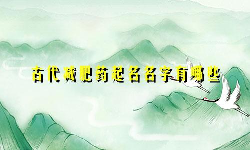 古代减肥药起名名字有哪些