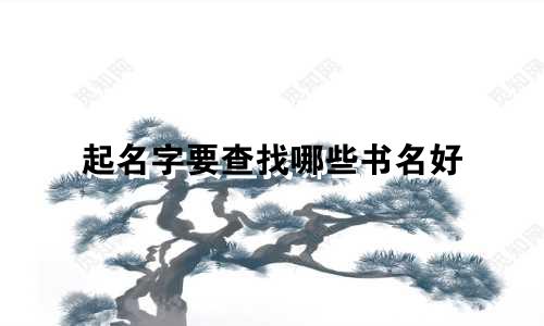起名字要查找哪些书名好