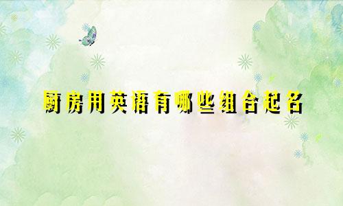 厨房用英语有哪些组合起名