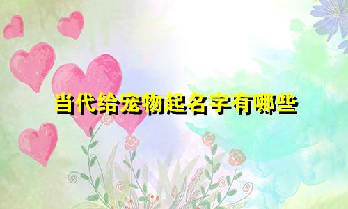 当代给宠物起名字有哪些