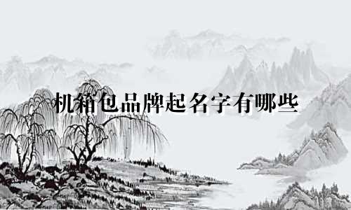 机箱包品牌起名字有哪些