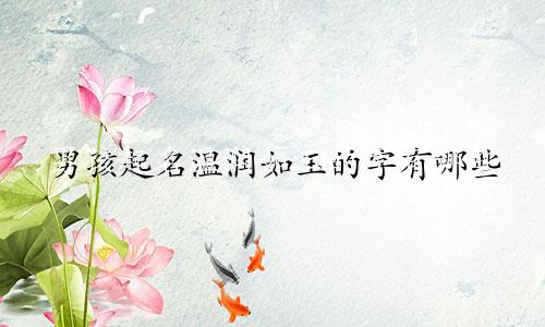 男孩起名温润如玉的字有哪些