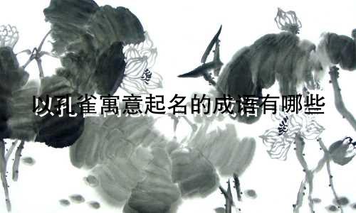 以孔雀寓意起名的成语有哪些