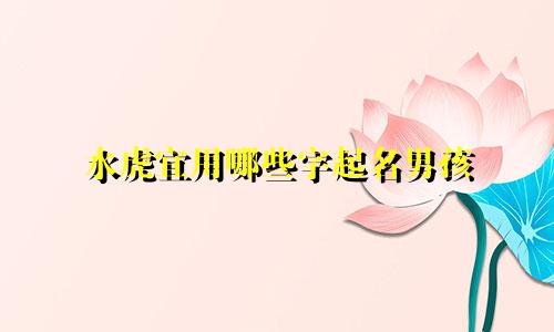 水虎宜用哪些字起名男孩