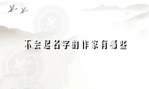 不会起名字的作家有哪些