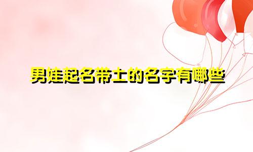 男娃起名带土的名字有哪些