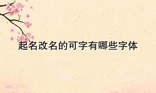 起名改名的可字有哪些字体