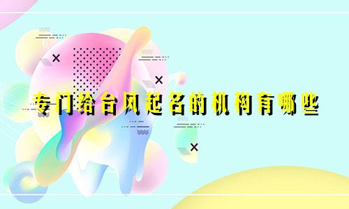 专门给台风起名的机构有哪些