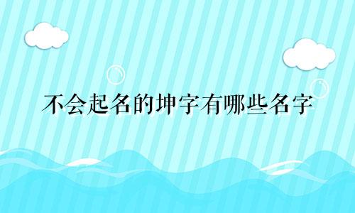 不会起名的坤字有哪些名字