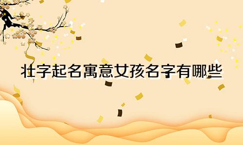 壮字起名寓意女孩名字有哪些