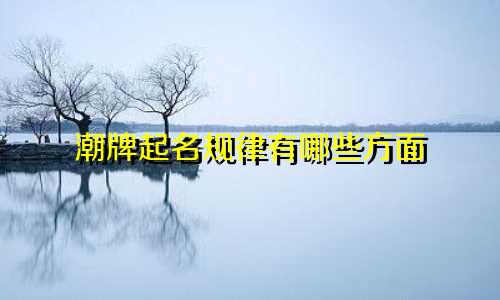 潮牌起名规律有哪些方面