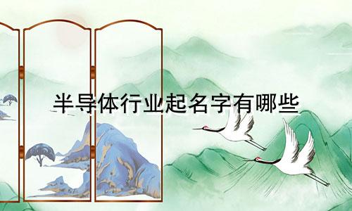 半导体行业起名字有哪些
