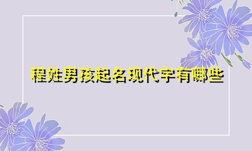 程姓男孩起名现代字有哪些